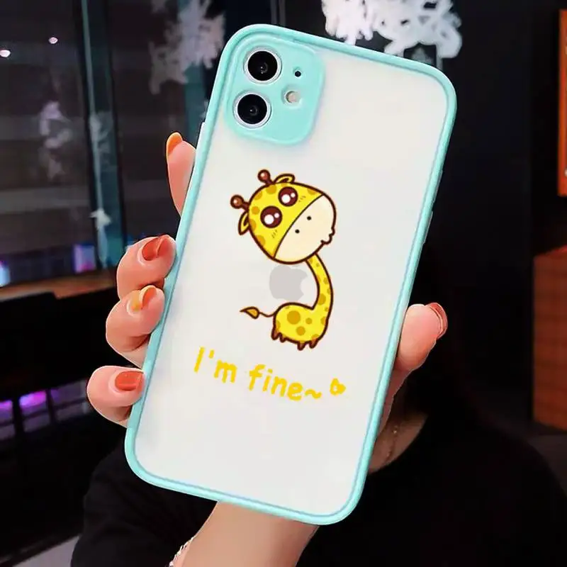 Cute Cartoon Giraffe Phone Cases Matte Transparent for iPhone 7 8 11 12 s mini pro X XS XR MAX Plus cover funda
Cute Cartoon Giraffe Phone Cases Matte Transparent for iPhone 7 8 11 12 s mini pro X XS XR MAX Plus cover funda