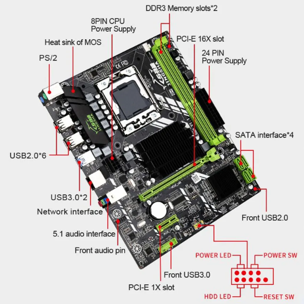 X58M Motherboard 3.0 MATX Desktop Mainboard Support DDR3 LGA 1366 Support AMD RX Series With USB 3.0
X58M Motherboard 3.0 MATX Desktop Mainboard Support DDR3 LGA 1366 Support AMD RX Series With USB 3.0