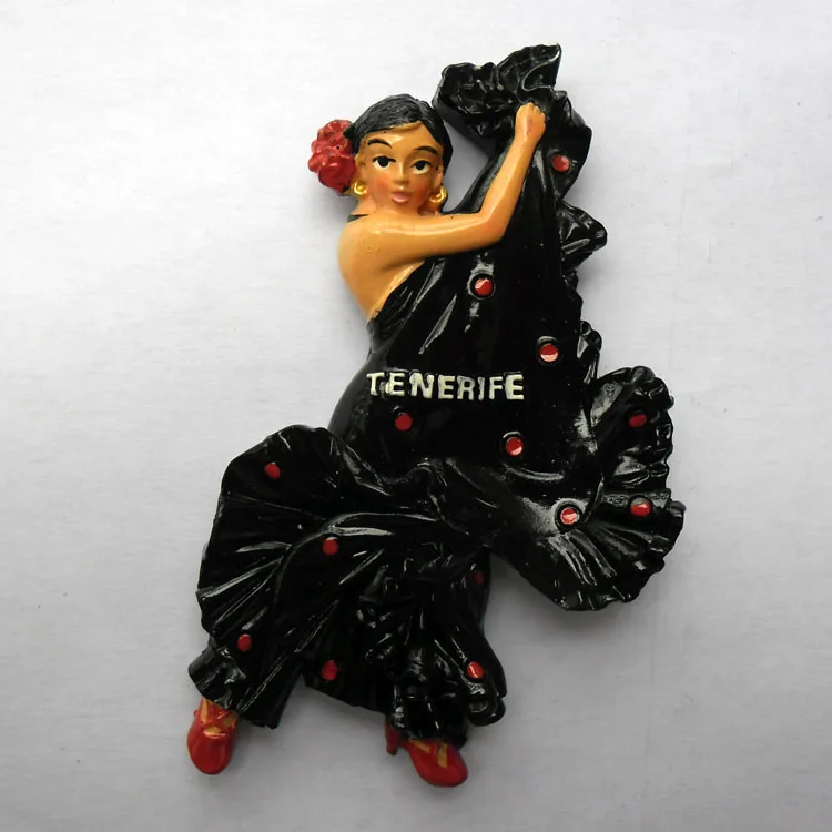 

QIQIPP Spanish Travel Collection Refrigerator Paste National Pop Flamenco Dancer Travel Memorial Tile Travel Gift