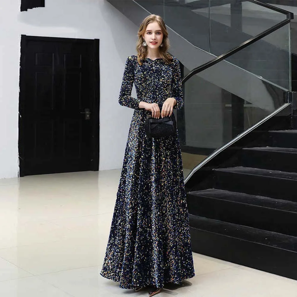 2021 Muslim Full Sleeves Prom Dresses Long New Elegant A-line Floor-length Sequin Women Formal Gowns Plus Size For Evening Party
2021 Muslim Full Sleeves Prom Dresses Long New Elegant A-line Floor-length Sequin Women Formal Gowns Plus Size For Evening Party