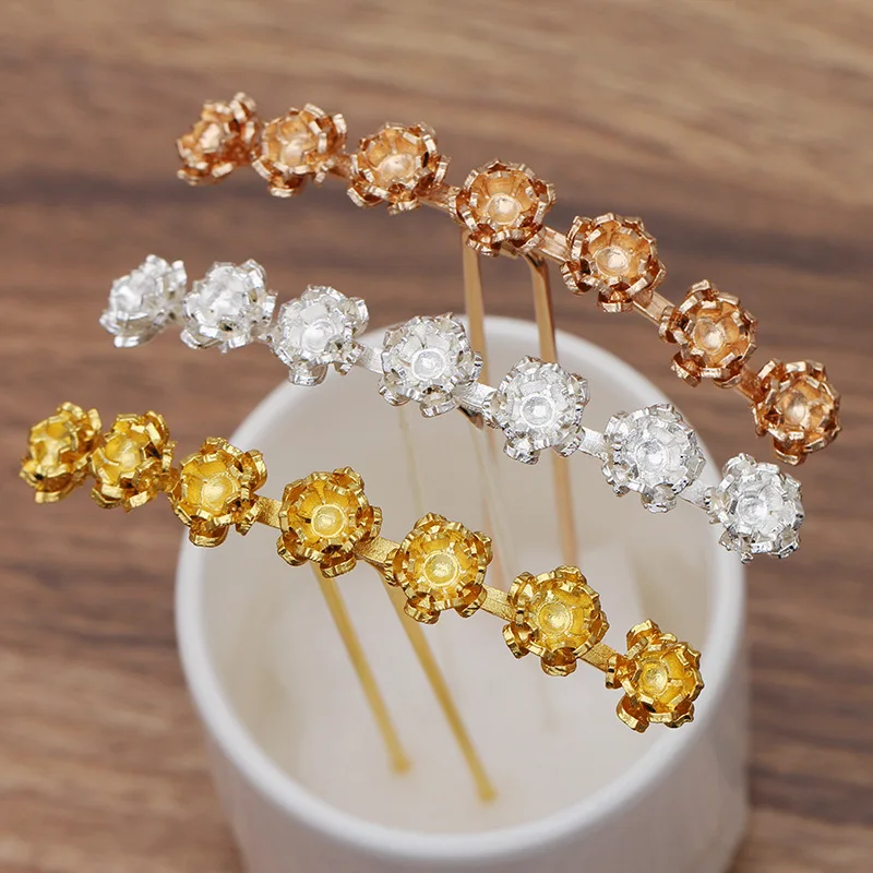 2PCS Alloy Copper Hair Fork Gold/Silver Color12.5*88mm Flowers Hair Sticks Base Setting DIY Hair Accessories For Jewelry Making
2PCS Alloy Copper Hair Fork Gold/Silver Color12.5*88mm Flowers Hair Sticks Base Setting DIY Hair Accessories For Jewelry Making