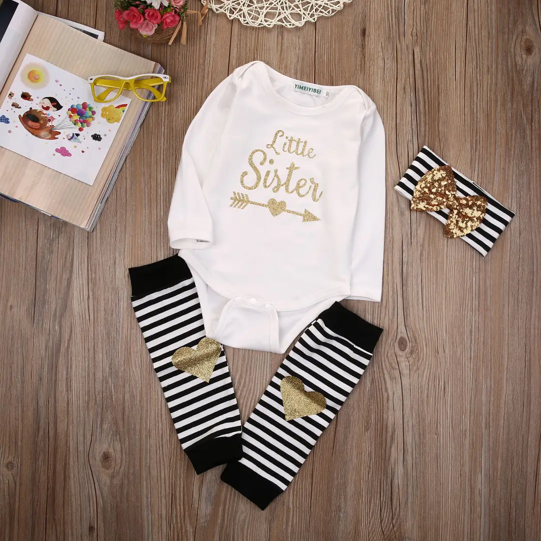 Newborn Baby Girl Long Sleeve O Neck Covered Button Romper Tops Headband Striped Leg Warmer 3PCS Outfits Set 0-24M
Newborn Baby Girl Long Sleeve O Neck Covered Button Romper Tops Headband Striped Leg Warmer 3PCS Outfits Set 0-24M