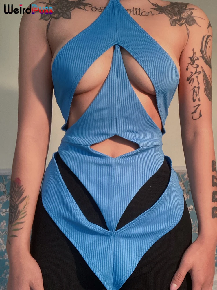 Weird Puss Halter Sexy Tank Top Women Sleeveless Backless Skinny Stretchy Ribbed Hollow Irregular Trend Camisole Bellyband Vest
Weird Puss Halter Sexy Tank Top Women Sleeveless Backless Skinny Stretchy Ribbed Hollow Irregular Trend Camisole Bellyband Vest