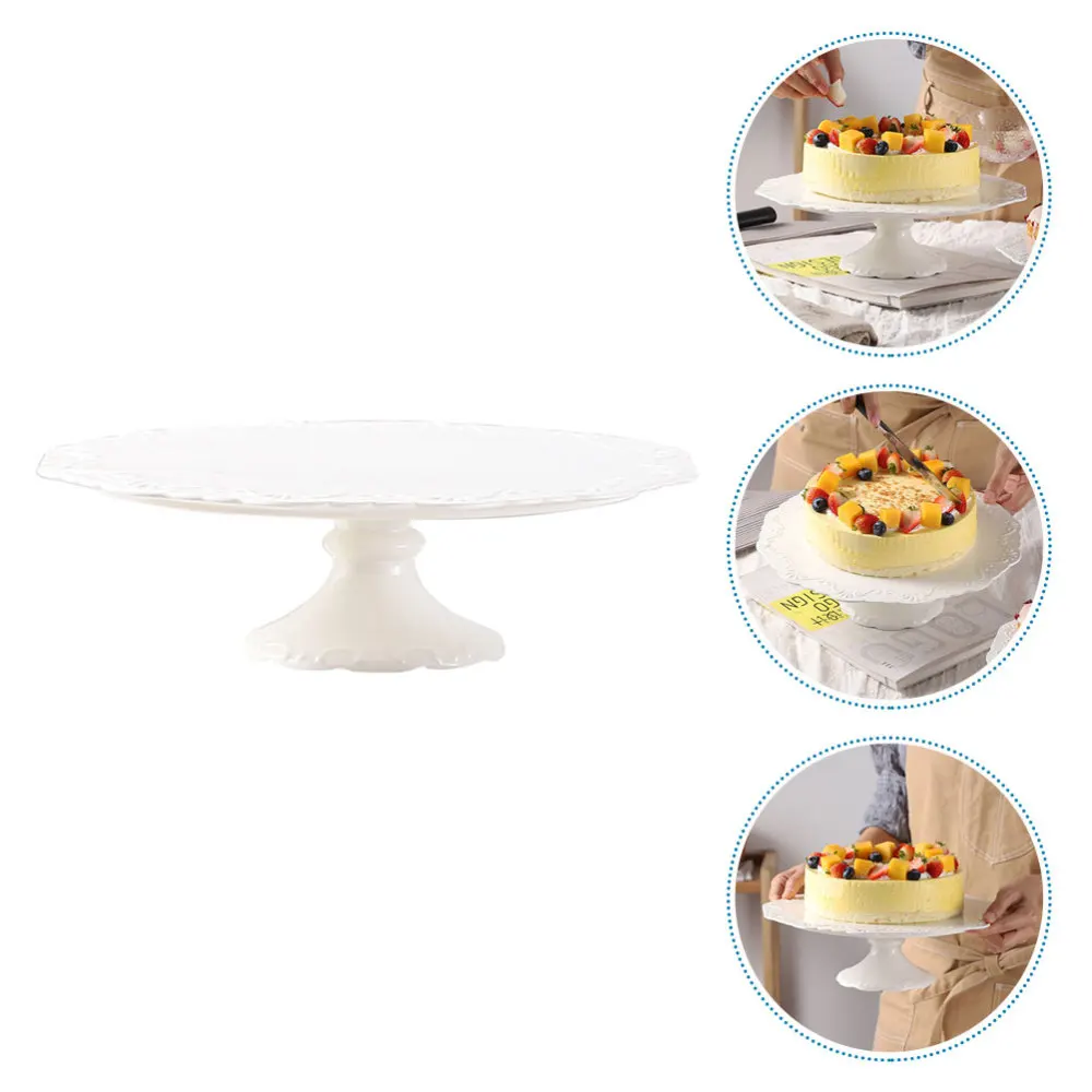 1Pc Household Embossed Cake Tray Decorative Dessert Displaying Holder (White) 
1Pc Household Embossed Cake Tray Decorative Dessert Displaying Holder (White)