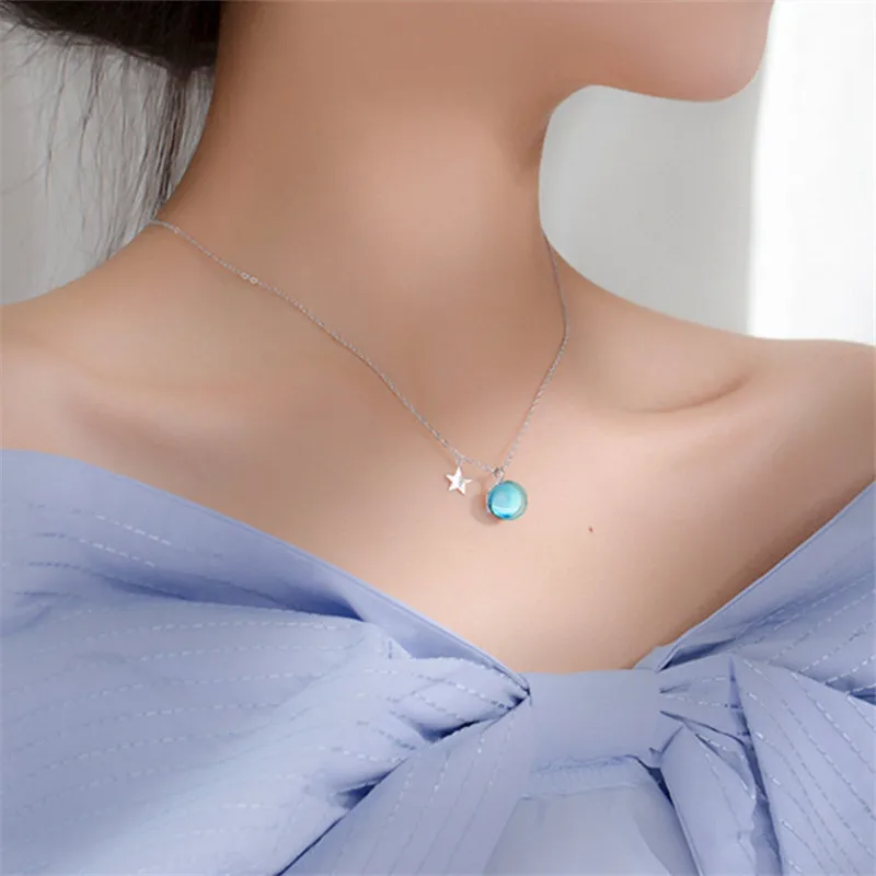 925 Sterling Silver Necklace For Women Crystal Round Ball Star Charm Pendent Elegant Wedding Jewelry dz614
925 Sterling Silver Necklace For Women Crystal Round Ball Star Charm Pendent Elegant Wedding Jewelry dz614