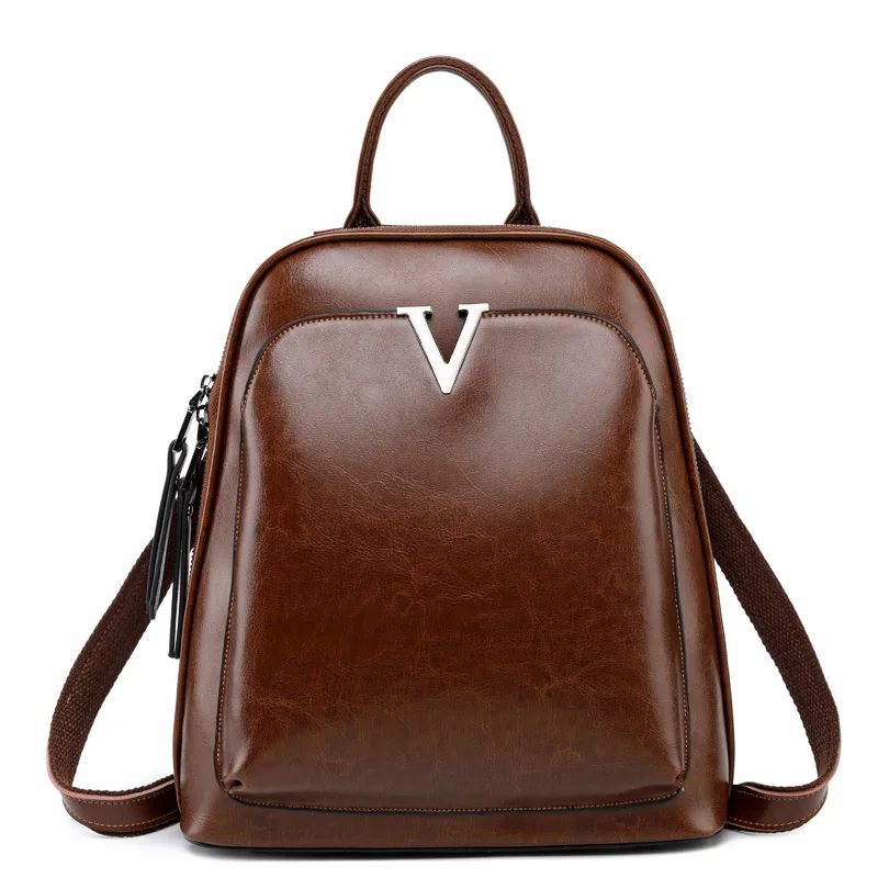 

Рюкзак из 2020 натуральной кожи, Модный милый рюкзак из вощеной воловьей кожи, женская школьная сумка в стиле ретро, дизайнерская сумка