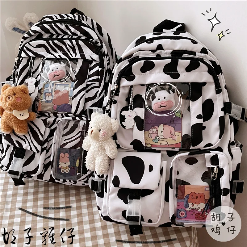 YJ1130 Harajuku cow pattern girl school bag female large-capacity backpack high school student backpack
YJ1130 Harajuku cow pattern girl school bag female large-capacity backpack high school student backpack