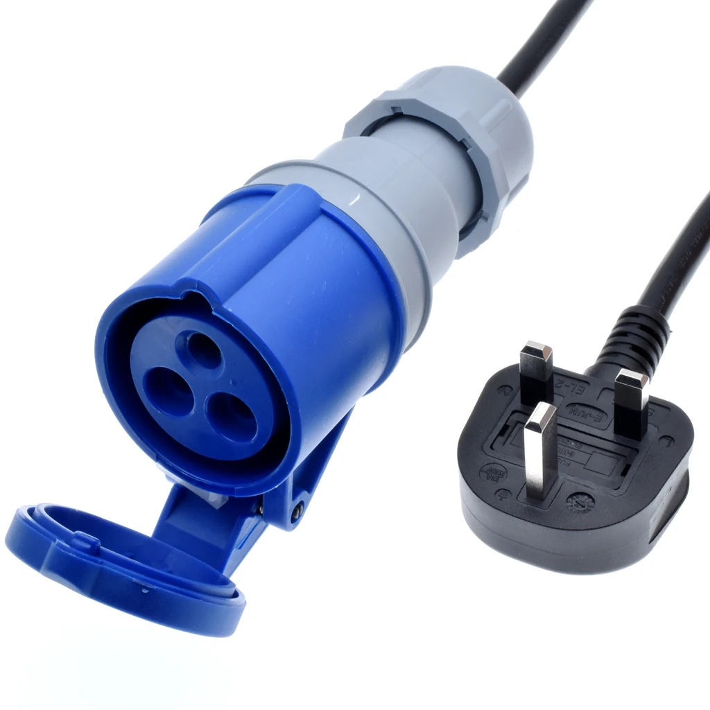 UK BS1363 Plug to IEC309 316C6 Power Cords,16 Amps,IP44, H05VV-F 1.5mm Cable,316P6 plug into BS1363 Outlet Socket,1 to 5m
UK BS1363 Plug to IEC309 316C6 Power Cords,16 Amps,IP44, H05VV-F 1.5mm Cable,316P6 plug into BS1363 Outlet Socket,1 to 5m
