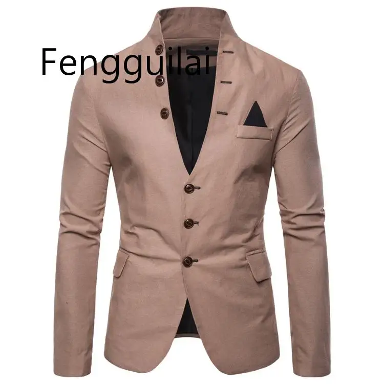 FENGGUILAI Mens Suits Blazers Euro Size 2019 Spring Autumn Multi-button Decorative Men's Casual Stand-up Collar Suit Soild Suit
FENGGUILAI Mens Suits Blazers Euro Size 2019 Spring Autumn Multi-button Decorative Men's Casual Stand-up Collar Suit Soild Suit