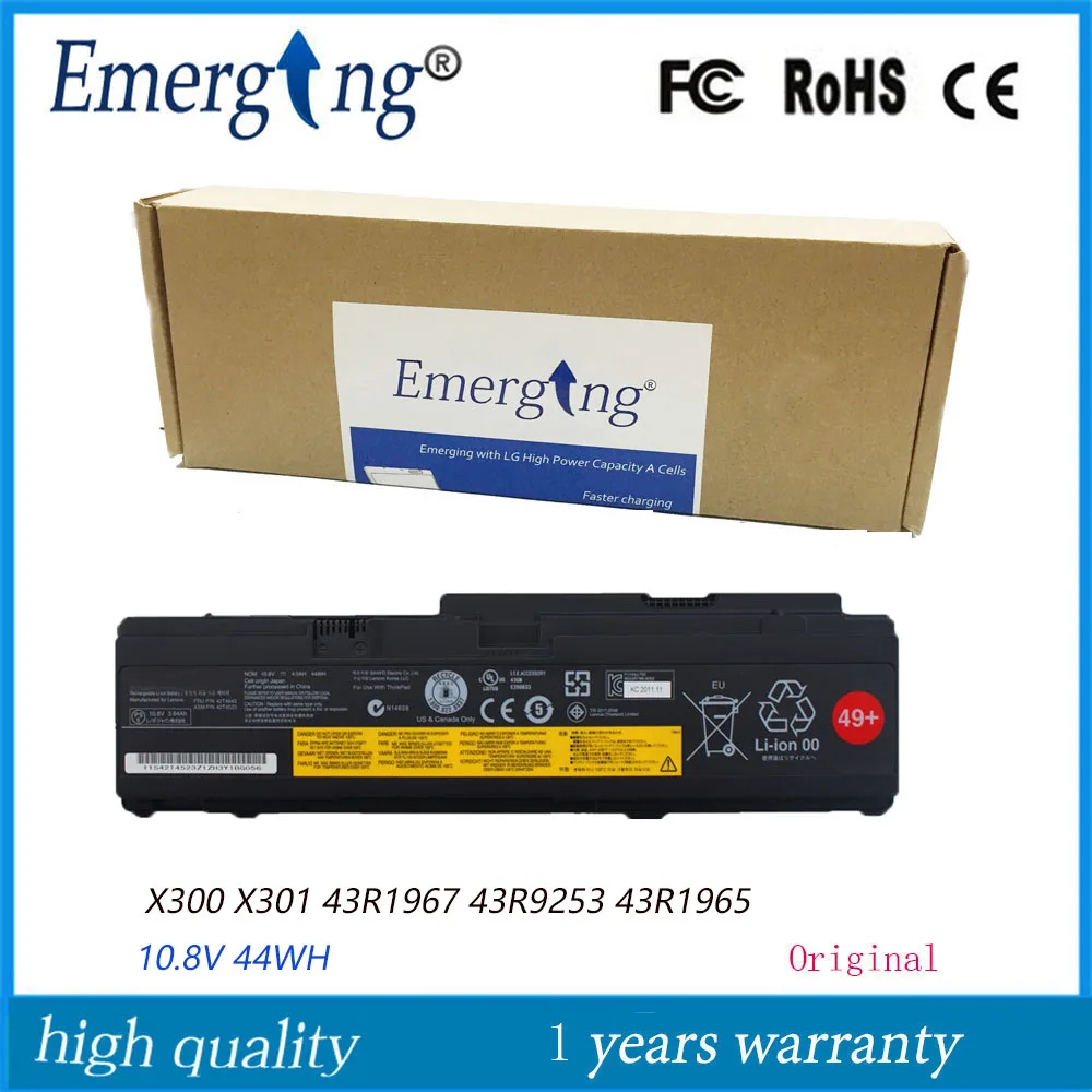 10.8V 44WH Original New Laptop Battery for lenovo IBM Thinkpad X300 X301 43R1967 43R9253 43R1965
10.8V 44WH Original New Laptop Battery for lenovo IBM Thinkpad X300 X301 43R1967 43R9253 43R1965