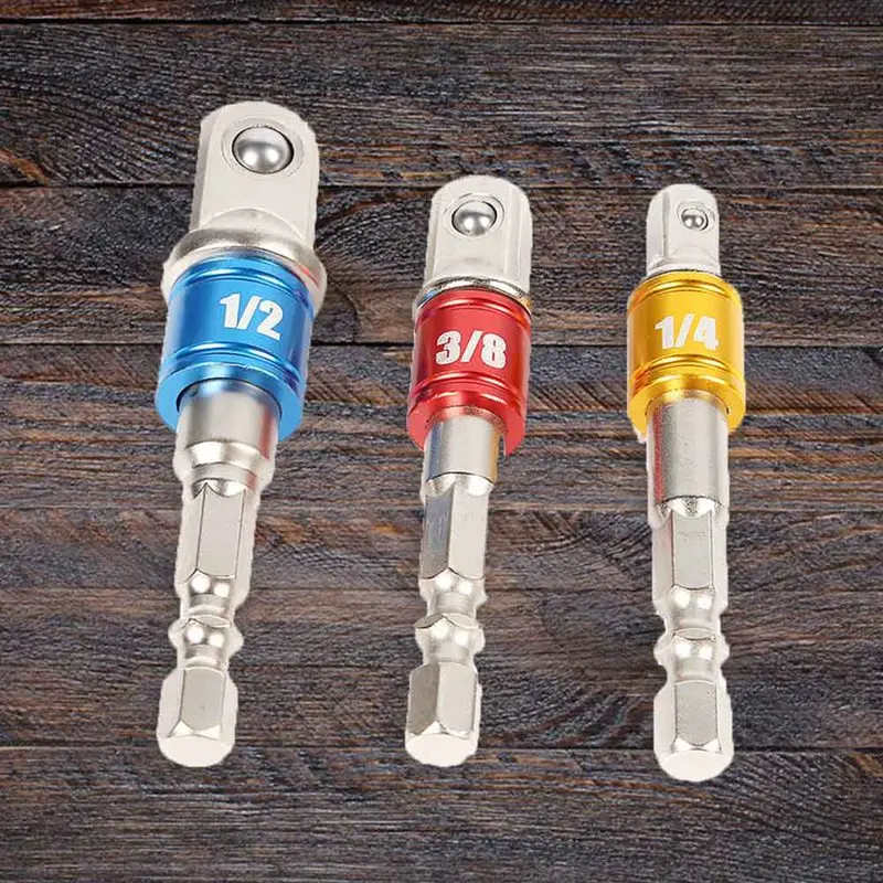 3-piece Steel Ball Hex Shank 1/2 1/4 3/8 Universal Sleeve Connecting Rod AD Post + Right Angle Drill Adapter Fittings
3-piece Steel Ball Hex Shank 1/2 1/4 3/8 Universal Sleeve Connecting Rod AD Post + Right Angle Drill Adapter Fittings