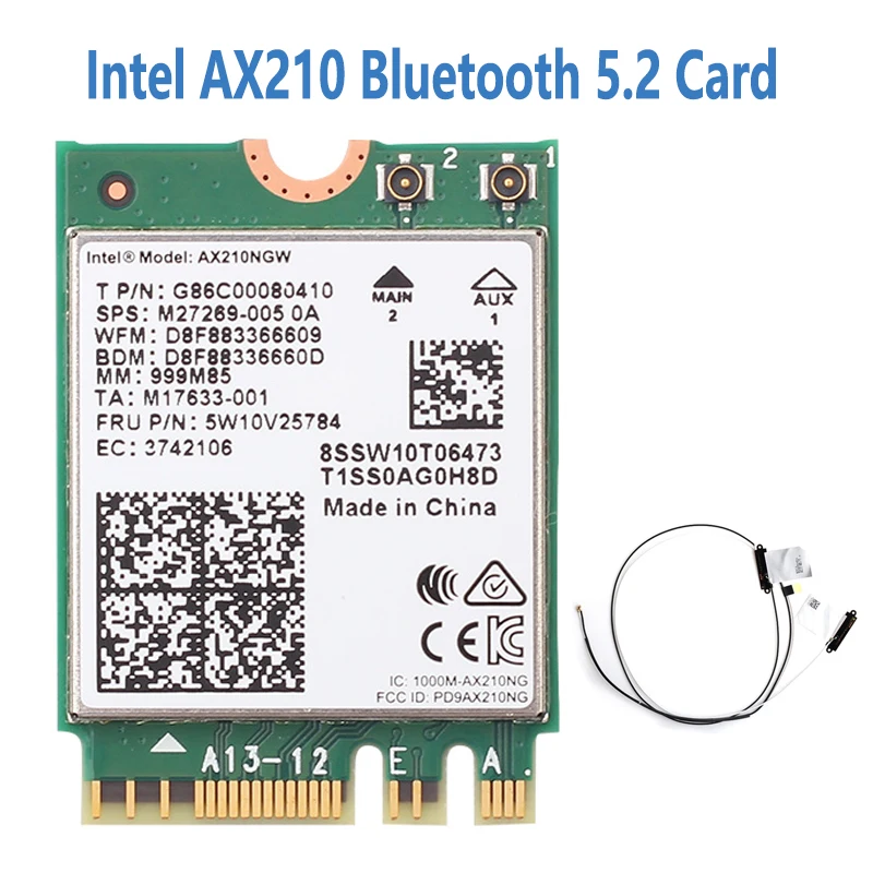 Wi-Fi 6E Bluetooth 5 2 Двухдиапазонная карта Intel AX210 3000 Мбит/с M.2 беспроводная AX210NGW 4G/5G 802.11ax 6