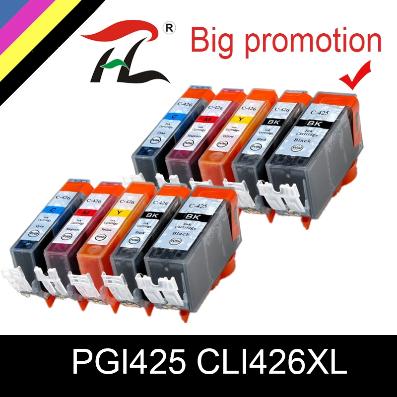 

HTL10PK For Canon PGI-425 CLI-426 Ink cartridge For Canon PGI 425 PGI425 PIXMA IP4840 IP4940 IX6540 MG5140 MG5240 MG5340 Printer