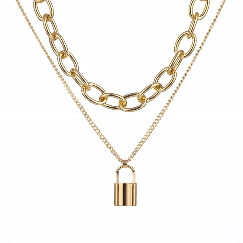 FNIO Vintage Multi Layer Chain Necklace Hip Hop Lock Pendant Necklaces for Women Punk Big Gold Link Collier on the Neck Jewelry
FNIO Vintage Multi Layer Chain Necklace Hip Hop Lock Pendant Necklaces for Women Punk Big Gold Link Collier on the Neck Jewelry