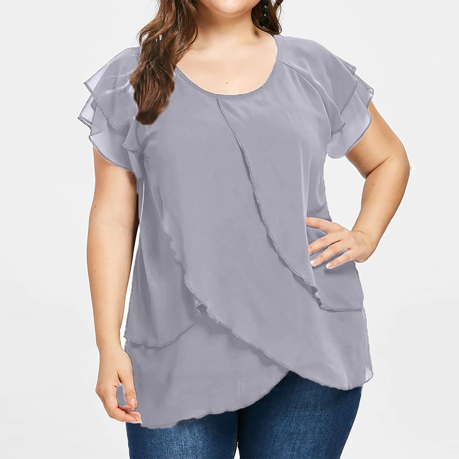 2021 Fashion Womens Blouses Plus Size Lace Trim O-Neck Solid Shoulder Strapless Tops Summer Ladies shirt bluses for women blusas
2021 Fashion Womens Blouses Plus Size Lace Trim O-Neck Solid Shoulder Strapless Tops Summer Ladies shirt bluses for women blusas