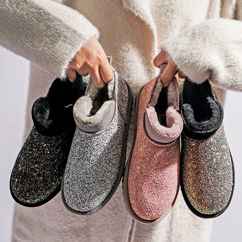 Casual Glitter Shoes Women Sequin Snow Boots Fashion Brand 2019 Winter Warm Ladies footware Bling Female botas mujer with Fur
Casual Glitter Shoes Women Sequin Snow Boots Fashion Brand 2019 Winter Warm Ladies footware Bling Female botas mujer with Fur