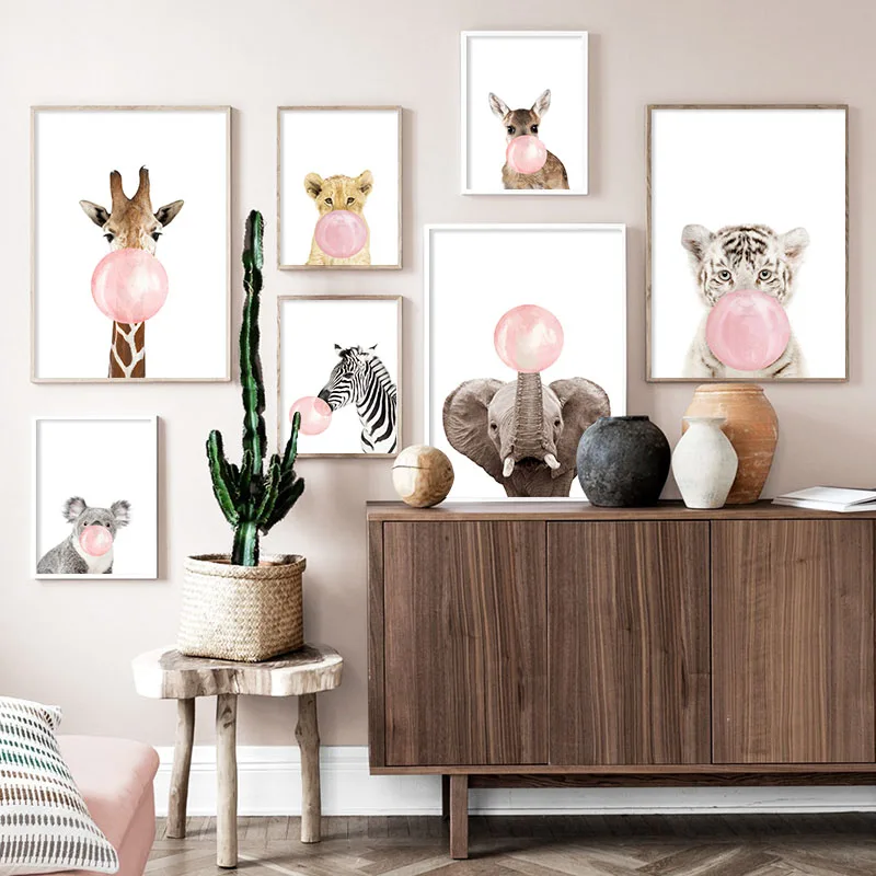 Pink Bubble Elephant Giraffe Child Poster Animal Wall Art Canvas Nursery Print Painting Nordic Kid Baby Room Decoration Picture
Pink Bubble Elephant Giraffe Child Poster Animal Wall Art Canvas Nursery Print Painting Nordic Kid Baby Room Decoration Picture