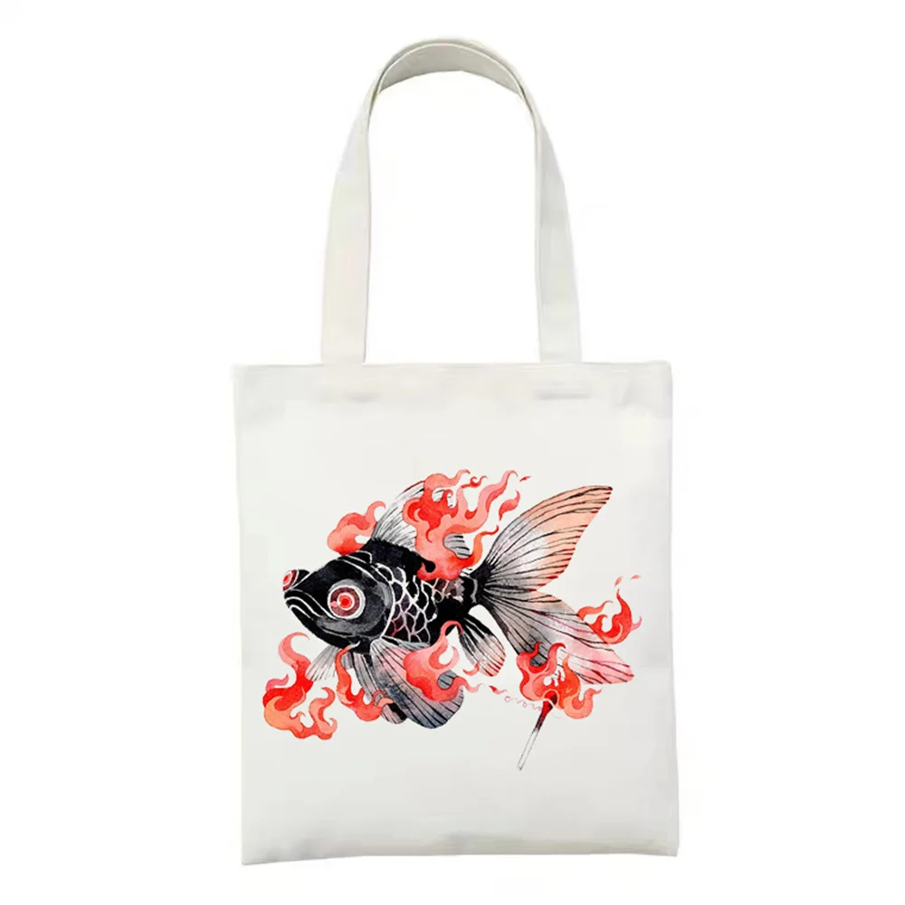Casual Chic Fashion Harajuku Fish Bag Canvas Goth Student Books Watercolor Flowers Canvas Shopping Tote Women Handbag
Casual Chic Fashion Harajuku Fish Bag Canvas Goth Student Books Watercolor Flowers Canvas Shopping Tote Women Handbag