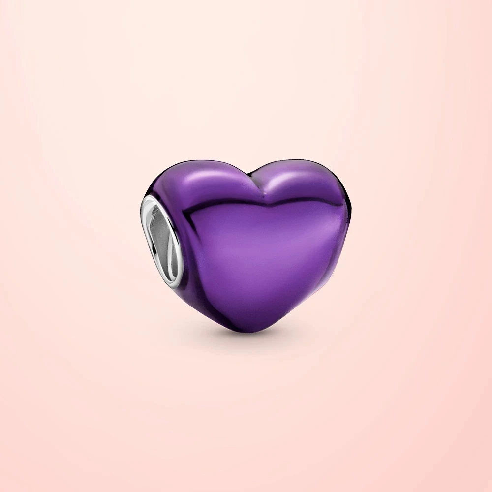 New 925 Sterling Silver Metallic Purple Heart Charm fit Original Pandola Bracelet 2021 women DIY fine Jewelry Valentine Day Gift
New 925 Sterling Silver Metallic Purple Heart Charm fit Original Pandola Bracelet 2021 women DIY fine Jewelry Valentine Day Gift