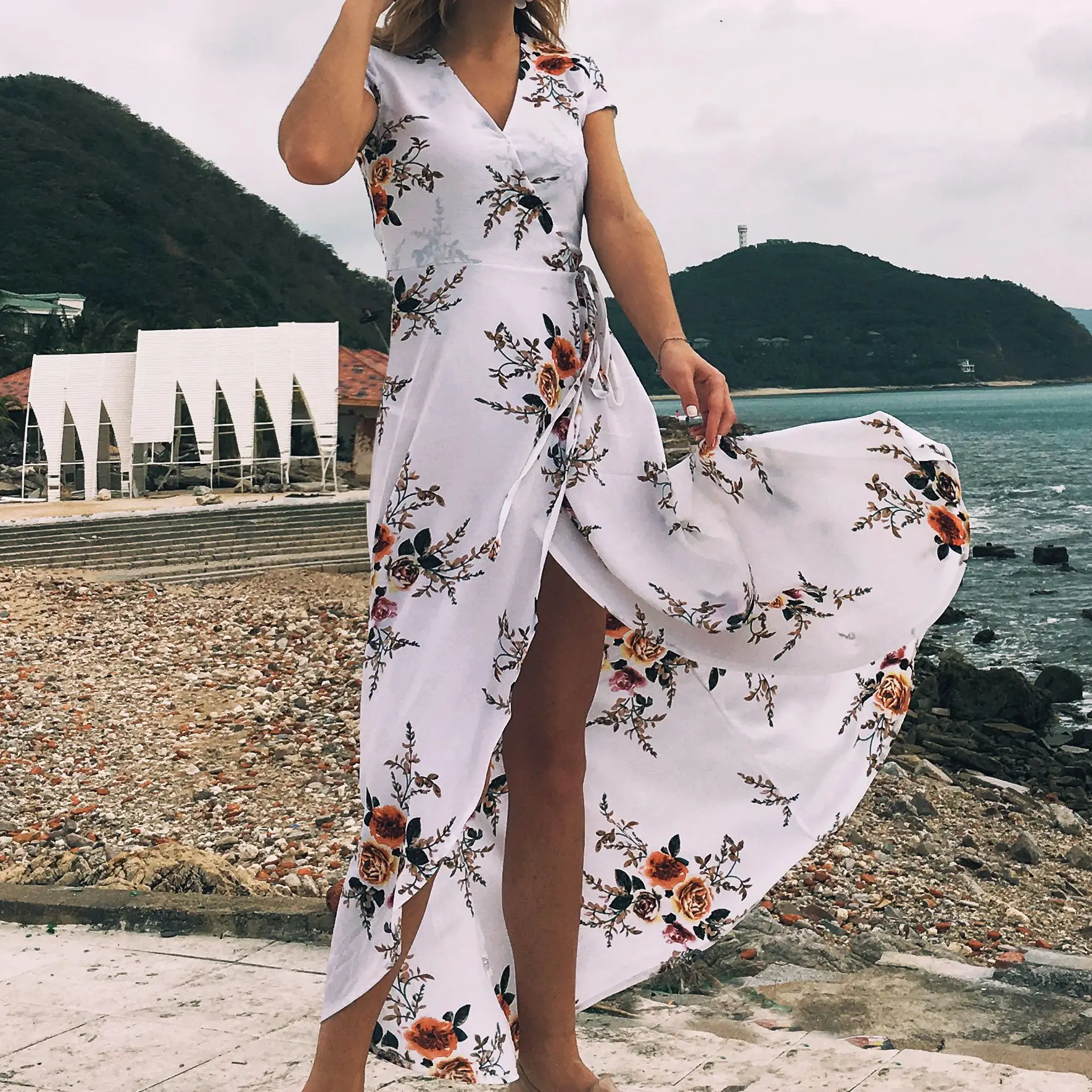Summer Female Holiday Dress Women Sexy Sleeveless Flower Print Dresses Trendy Casual Beach Vacation Long Dresses Lady White Robe
Summer Female Holiday Dress Women Sexy Sleeveless Flower Print Dresses Trendy Casual Beach Vacation Long Dresses Lady White Robe