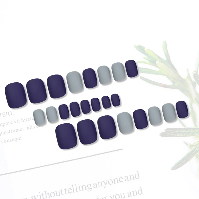 24Pcs/Box Matte Grey Purple Short Fake Nails Midium Length Acrylic Classical Full Cover Artificial Press on False Nail Tips
24Pcs/Box Matte Grey Purple Short Fake Nails Midium Length Acrylic Classical Full Cover Artificial Press on False Nail Tips