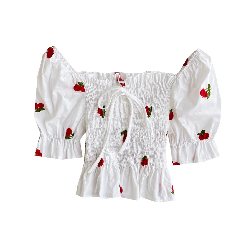 sweet printed women blouse summer new square collar puff sleeved elastic short high waist lady elegant pulls outwear tops
sweet printed women blouse summer new square collar puff sleeved elastic short high waist lady elegant pulls outwear tops