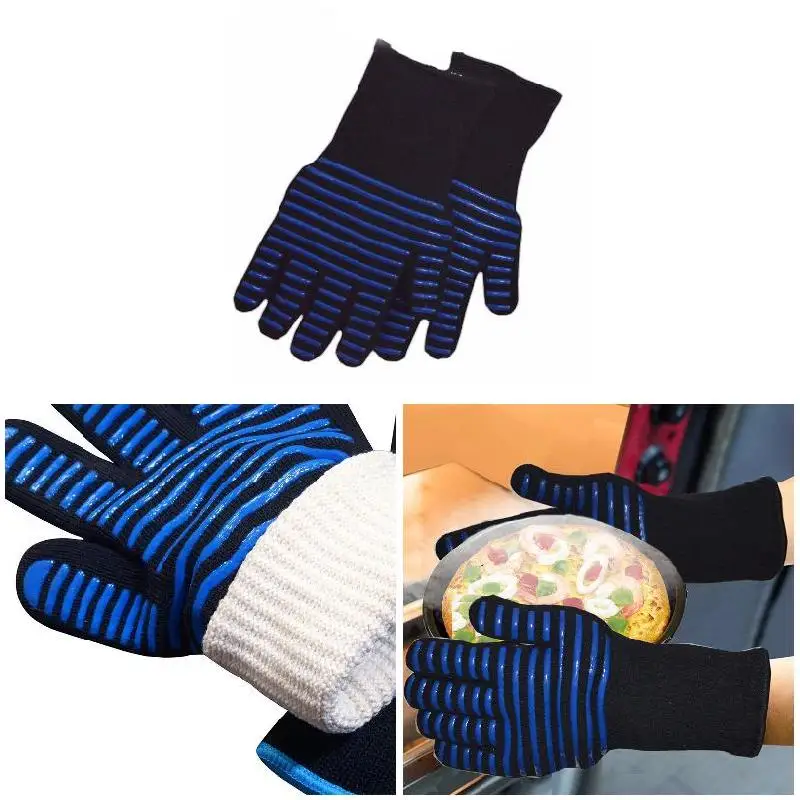 Hot Sale Heat Resistant Gloves 800 Celsius Oven Non-Slip BBQ Gloves for Grilling Baking Kitchen Supplies
Hot Sale Heat Resistant Gloves 800 Celsius Oven Non-Slip BBQ Gloves for Grilling Baking Kitchen Supplies