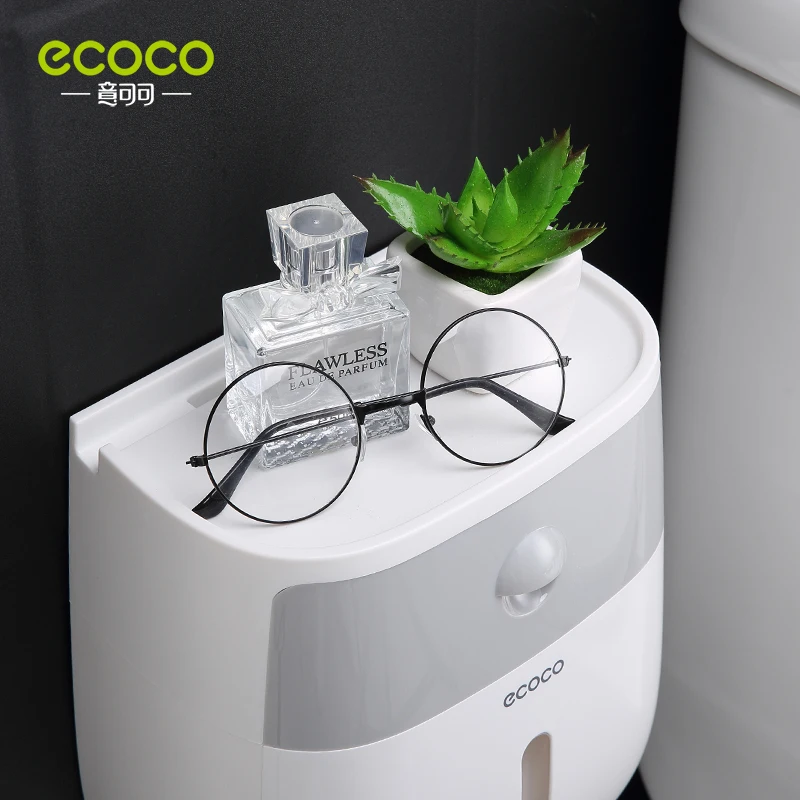 ECOCO Bathroom Toilet Paper Holder Plastic Double Paper Tissue Box Wall Mounted Paper Shelf Storage Box Toilet Tissue Dispenser
ECOCO Bathroom Toilet Paper Holder Plastic Double Paper Tissue Box Wall Mounted Paper Shelf Storage Box Toilet Tissue Dispenser