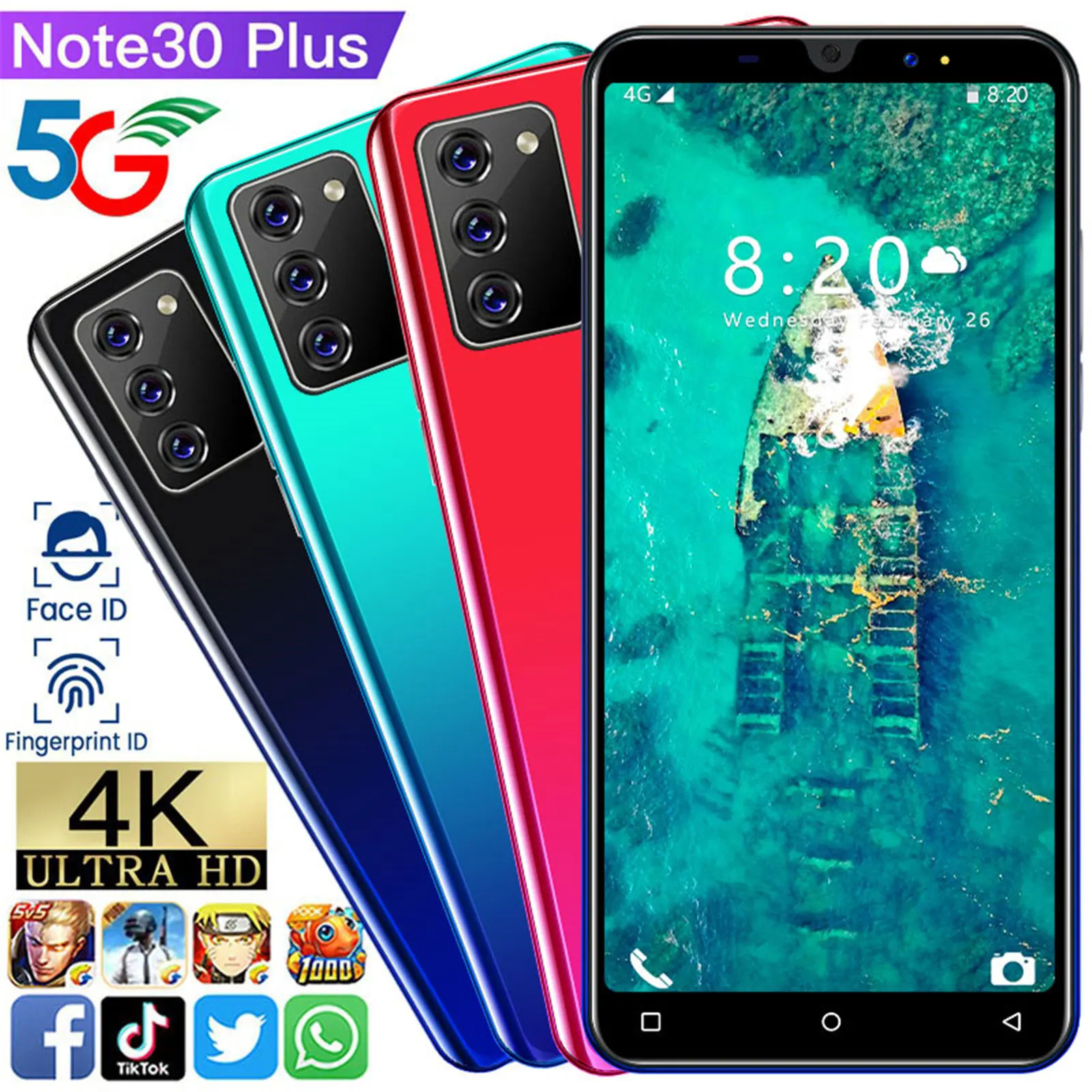 2021 Global Version Note30 plus 4800mAh 5.5 Inch Android9.1 HD Screen 5G 10 Core 4GB 64GB Cellphone Mobile Phone Smartphone
2021 Global Version Note30 plus 4800mAh 5.5 Inch Android9.1 HD Screen 5G 10 Core 4GB 64GB Cellphone Mobile Phone Smartphone