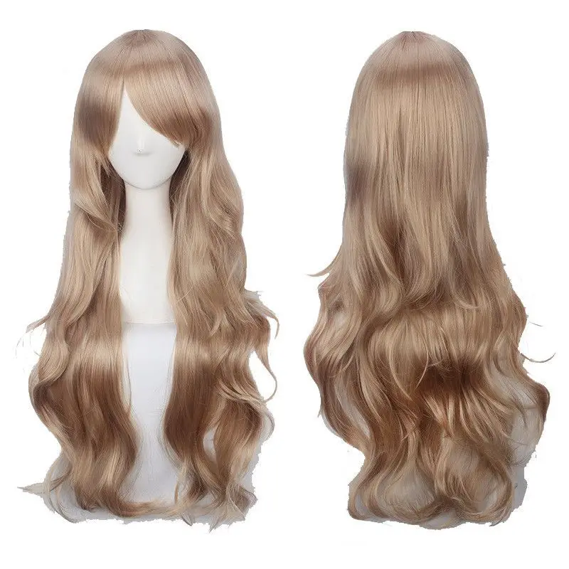 

Anime TIGER DRAGON Toradora! Aisaka Taiga Cosplay Wigs 80cm Long Linen Brown Wavy Heat Resistant Synthetic Hair Wig + Wig Cap