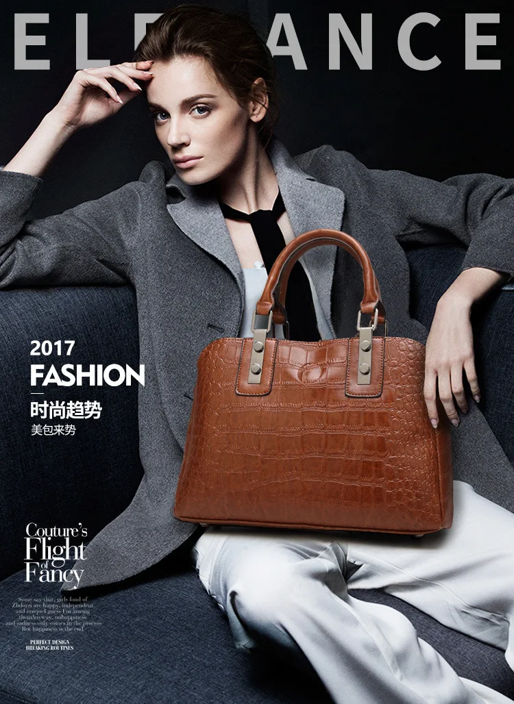 New European and American Fashion Alligator Simple Handbag Women's Shoulder Bag
New European and American Fashion Alligator Simple Handbag Women's Shoulder Bag