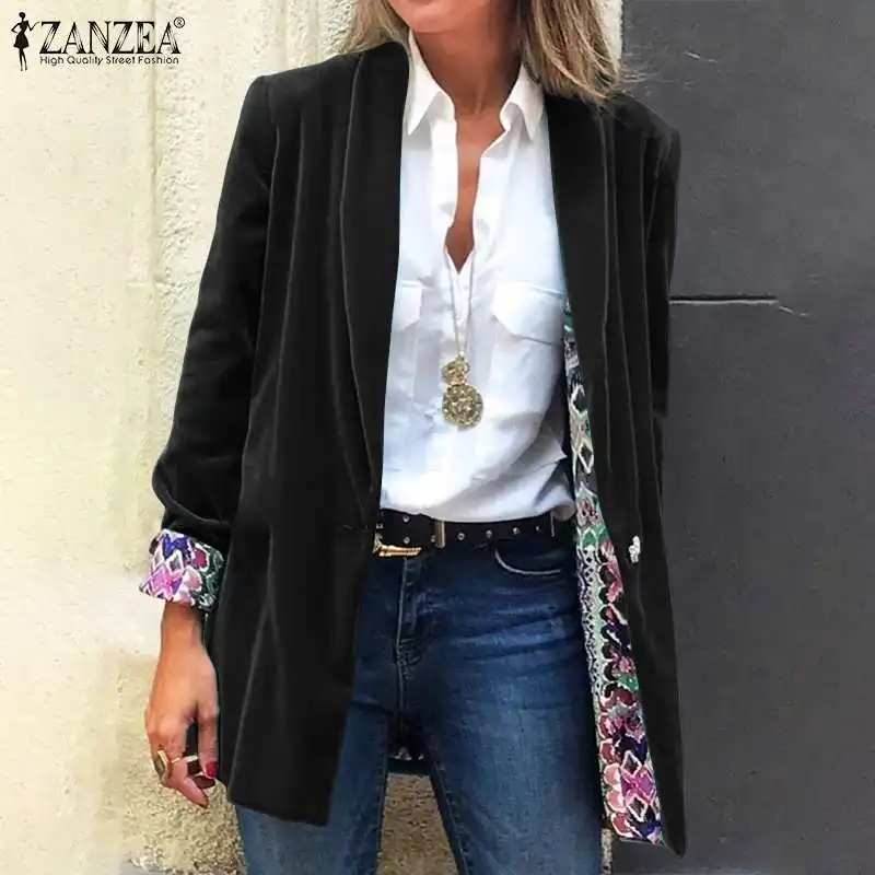 Autumn OL Casual Lapel Cardigan ZANZEA New Fashion Blazer Women's Patchwork Velvets Coats Female Oversze Jackets Office Outwears
Autumn OL Casual Lapel Cardigan ZANZEA New Fashion Blazer Women's Patchwork Velvets Coats Female Oversze Jackets Office Outwears