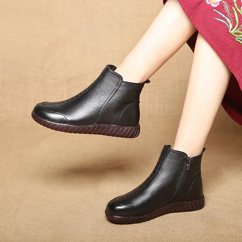 TIMETANG Women Genuine Leather Ankle Boots Shoes Winter Warm Plush Booties Waterproof Comfortable Ladies Snow Boots Shoes Shoe
TIMETANG Women Genuine Leather Ankle Boots Shoes Winter Warm Plush Booties Waterproof Comfortable Ladies Snow Boots Shoes Shoe