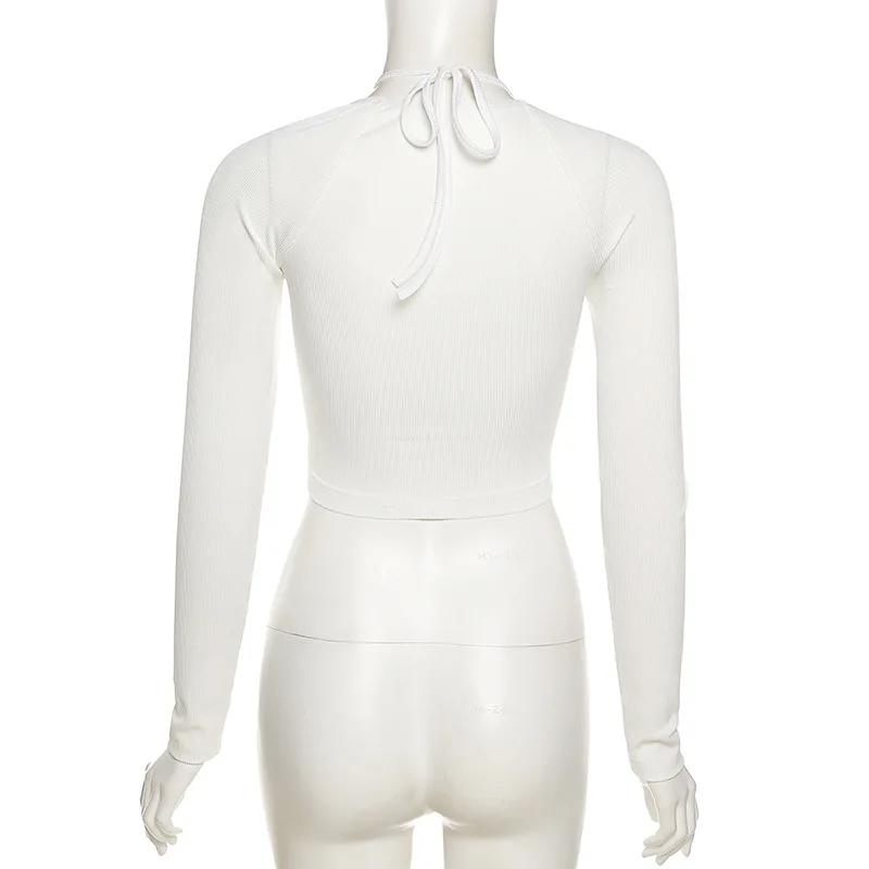 GACVGA Long Sleeve Crop Top Women 2021 Autumn Spring Bandage Casual T Shirt Sexy Fashion White Tshirt Y2K Corset Tops Mujer Traf 
GACVGA Long Sleeve Crop Top Women 2021 Autumn Spring Bandage Casual T Shirt Sexy Fashion White Tshirt Y2K Corset Tops Mujer Traf