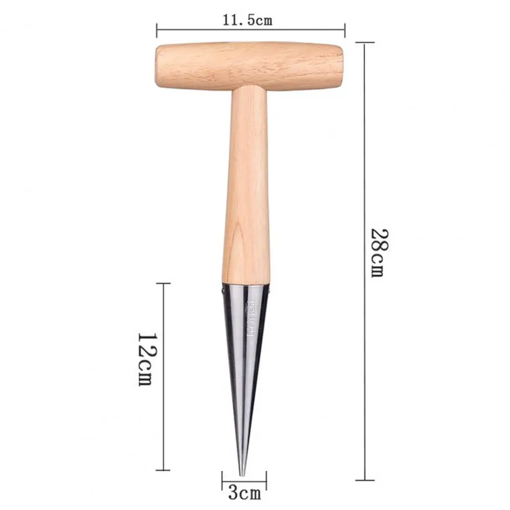 Hole Puncher Portable Lightweight Effective Stainless Steel Gardening Wood Handle Hole Puncher for Home
Hole Puncher Portable Lightweight Effective Stainless Steel Gardening Wood Handle Hole Puncher for Home
