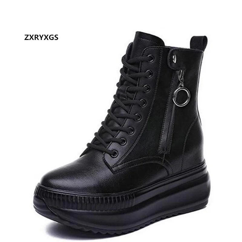 New Fashion Autumn Cowhide Martin Boots Platform Internal Increase Heighten Boots High Heels Wedges Comfort Warm Winter Boots
New Fashion Autumn Cowhide Martin Boots Platform Internal Increase Heighten Boots High Heels Wedges Comfort Warm Winter Boots