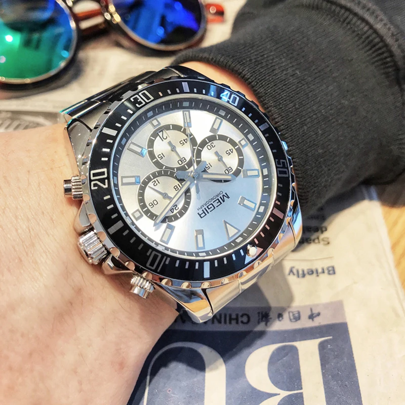 MEGIR Luxury Brand Business Quartz Men Wristwatch Full Steel Chronograph Waterproof Military Watch Clock Male Relogio Masculino 
MEGIR Luxury Brand Business Quartz Men Wristwatch Full Steel Chronograph Waterproof Military Watch Clock Male Relogio Masculino