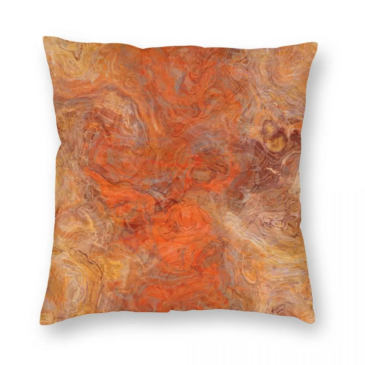 

Gold And Rust Swirl Square Pillowcase Polyester Linen Velvet Pattern Zip Decorative Throw Pillow Case Sofa Seater Cushion Cover