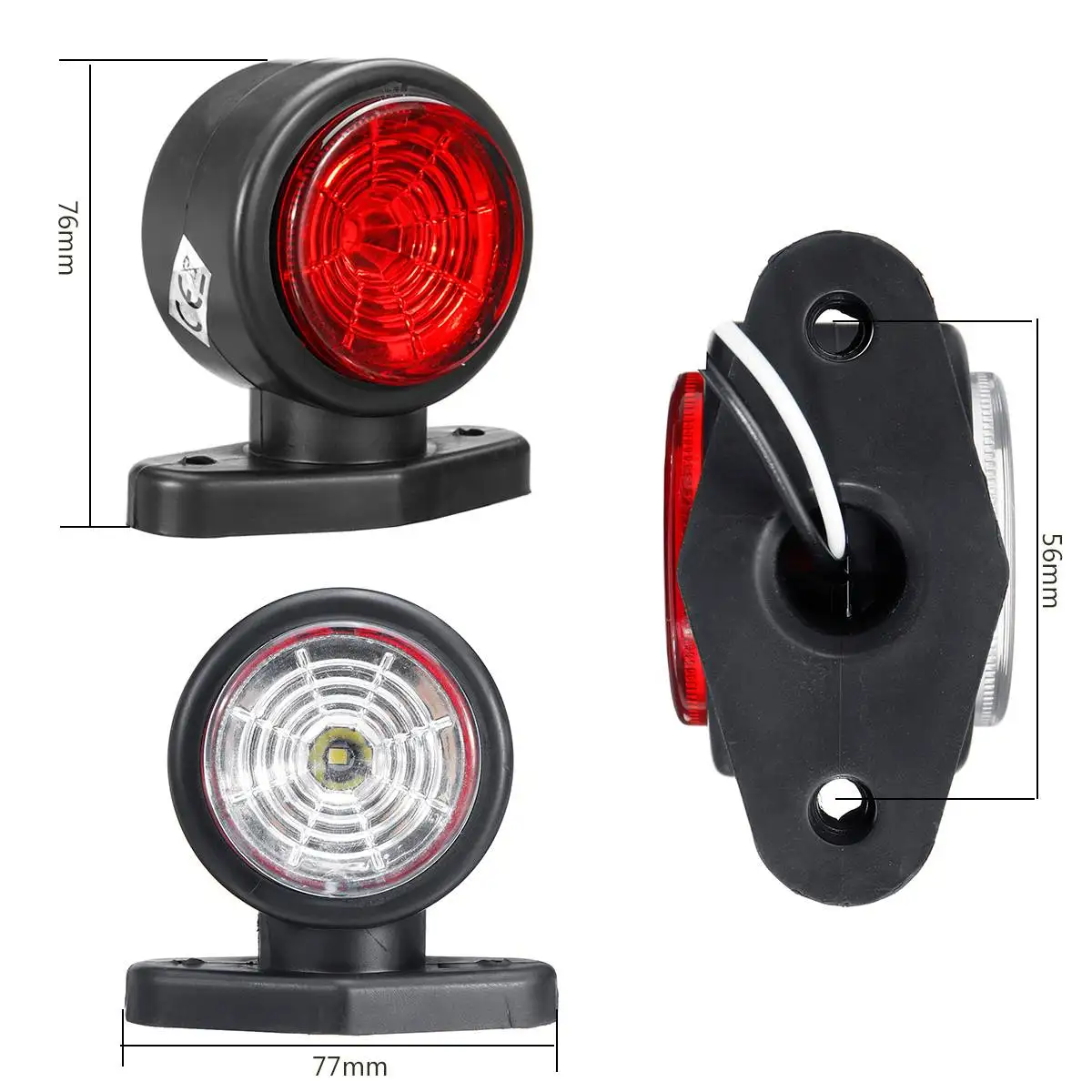 New 2Pcs 12 - 24v LED Universal Car Truck Side Marker Light Lights Indicator Signal Lamp Red White For Camper Trailer Lorry RV
New 2Pcs 12 - 24v LED Universal Car Truck Side Marker Light Lights Indicator Signal Lamp Red White For Camper Trailer Lorry RV