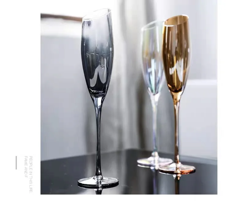 European Crystal Champagne Sparhling Glass Household Colored Glass Wine Goblet Wedding Western Tableware Decoration
European Crystal Champagne Sparhling Glass Household Colored Glass Wine Goblet Wedding Western Tableware Decoration