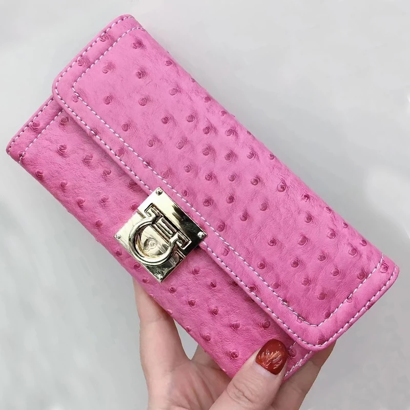 2022 New Hot Ostrich Pink Clutch Wallet Women Sexy Leather Strap Party Bag Luxury Long Wallet Bag
2022 New Hot Ostrich Pink Clutch Wallet Women Sexy Leather Strap Party Bag Luxury Long Wallet Bag