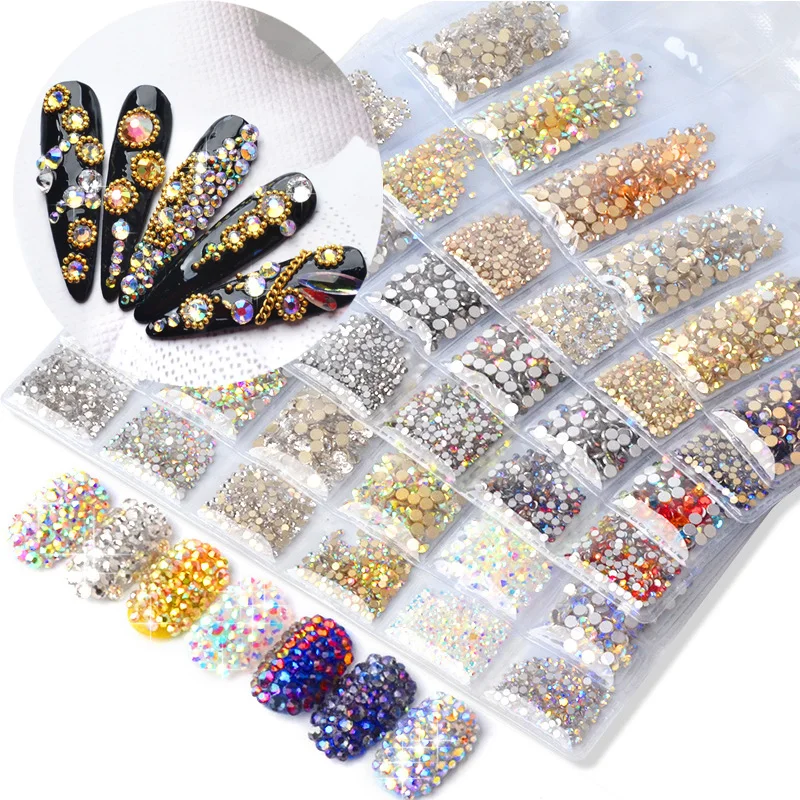 6Pack Rhinestones Set Flatback Glass Nail Rhinestones 6Size Mixed Color AB Crystal Strass 3D Charm Gems DIY Nail Art Decorations
6Pack Rhinestones Set Flatback Glass Nail Rhinestones 6Size Mixed Color AB Crystal Strass 3D Charm Gems DIY Nail Art Decorations