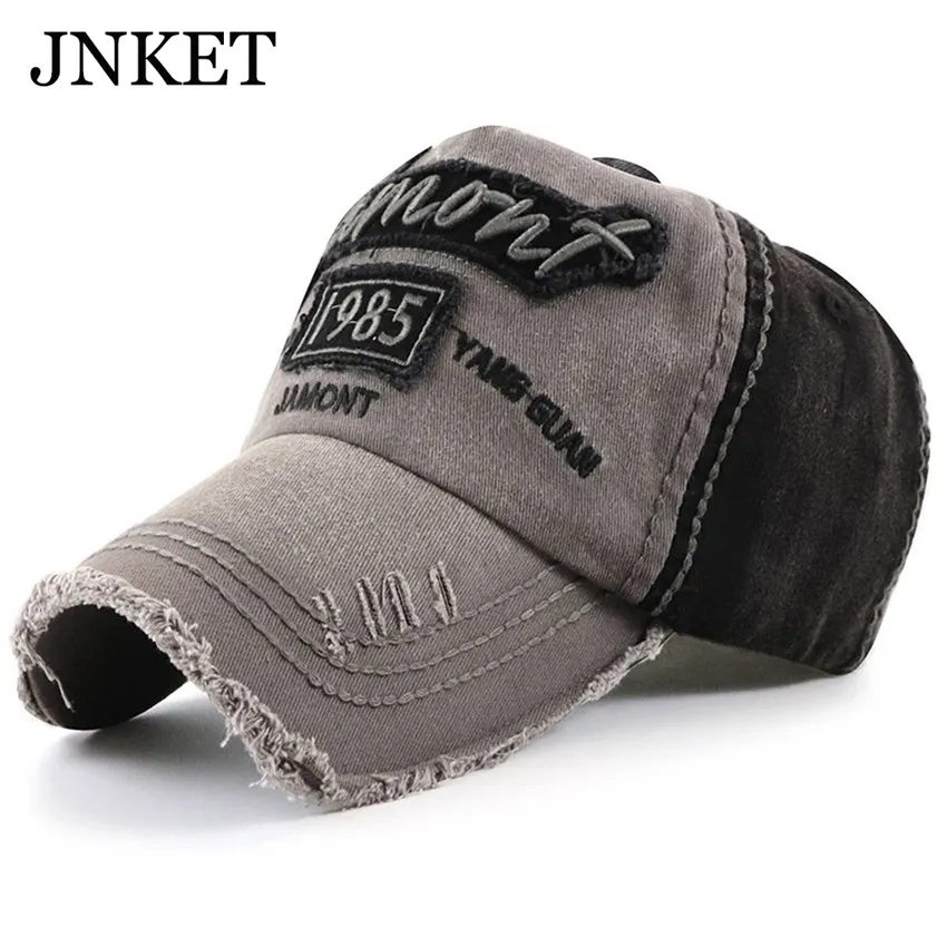 

JNKET Washed Fabric Worn-Out Style Embroidery Baseball Cap Outdoor Sports Cap Casual Trucker Hats Gorras Baseball Casquette