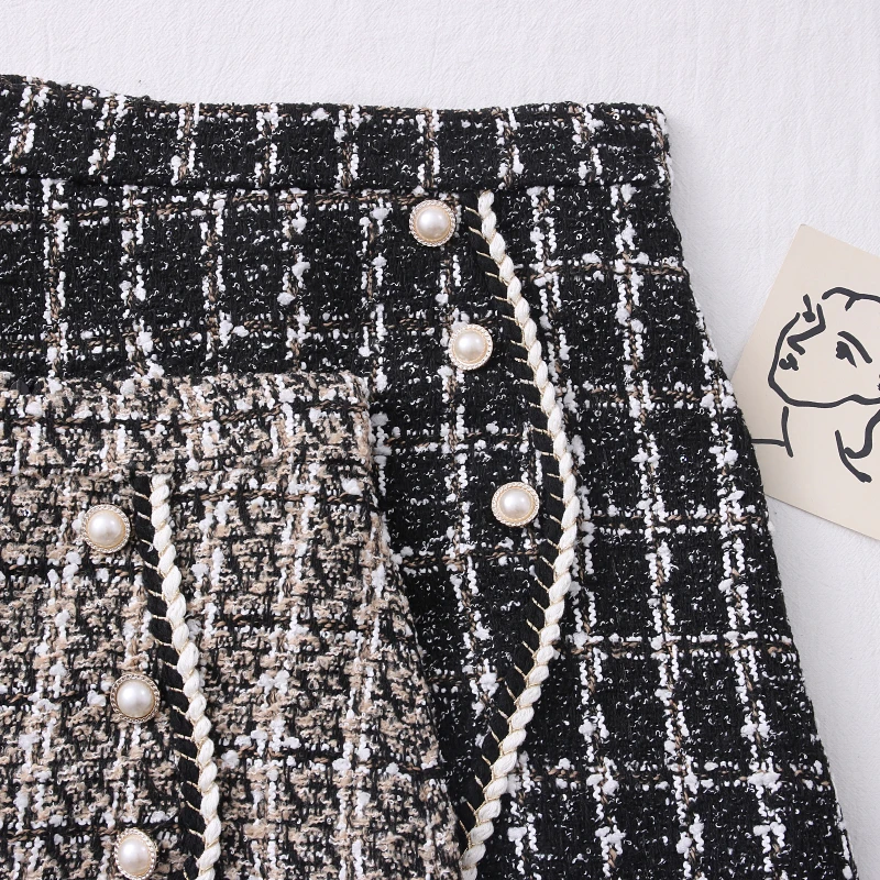 Ashgaily 2021 New Tweed Skirts For Women High Waist Slimming Skirts Autumn Spring 2021 Buttons Tweed Wool Mini Skirt
Ashgaily 2021 New Tweed Skirts For Women High Waist Slimming Skirts Autumn Spring 2021 Buttons Tweed Wool Mini Skirt