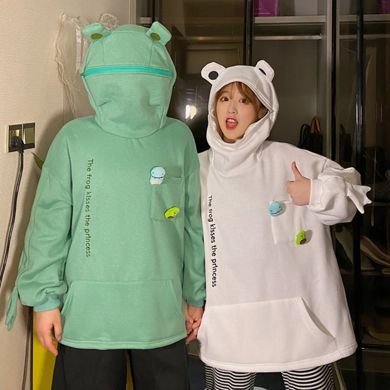 Women Men Long Sleeve Oversized Sweatshirt Harajuku Cute Frog Eyes Zip Up Hoodies Letters Embroidery Stuffed Toys Decor Pullover
Women Men Long Sleeve Oversized Sweatshirt Harajuku Cute Frog Eyes Zip Up Hoodies Letters Embroidery Stuffed Toys Decor Pullover