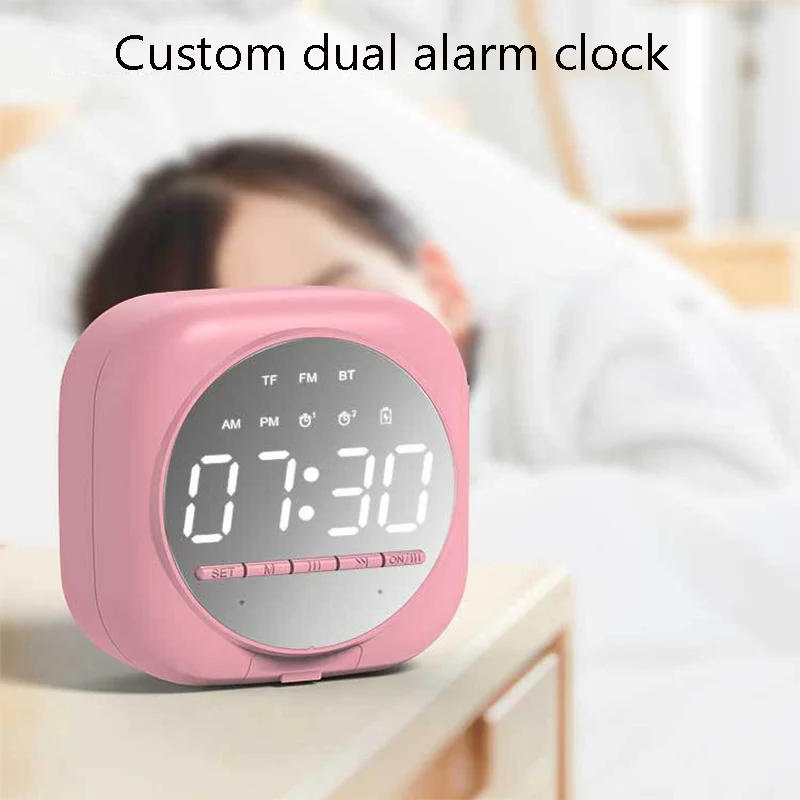 Smart bluetooth speaker mirror dual alarm clock radio LED portable wireless speaker stereo sound subwoofer speaker
Smart bluetooth speaker mirror dual alarm clock radio LED portable wireless speaker stereo sound subwoofer speaker