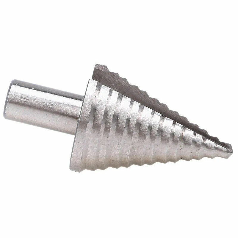 Titanium Step Drill Bit High Speed Steel Cutter 5-35mm 13 Steps Size Cone Drills Silver Widely Used To Cut Holes
Titanium Step Drill Bit High Speed Steel Cutter 5-35mm 13 Steps Size Cone Drills Silver Widely Used To Cut Holes