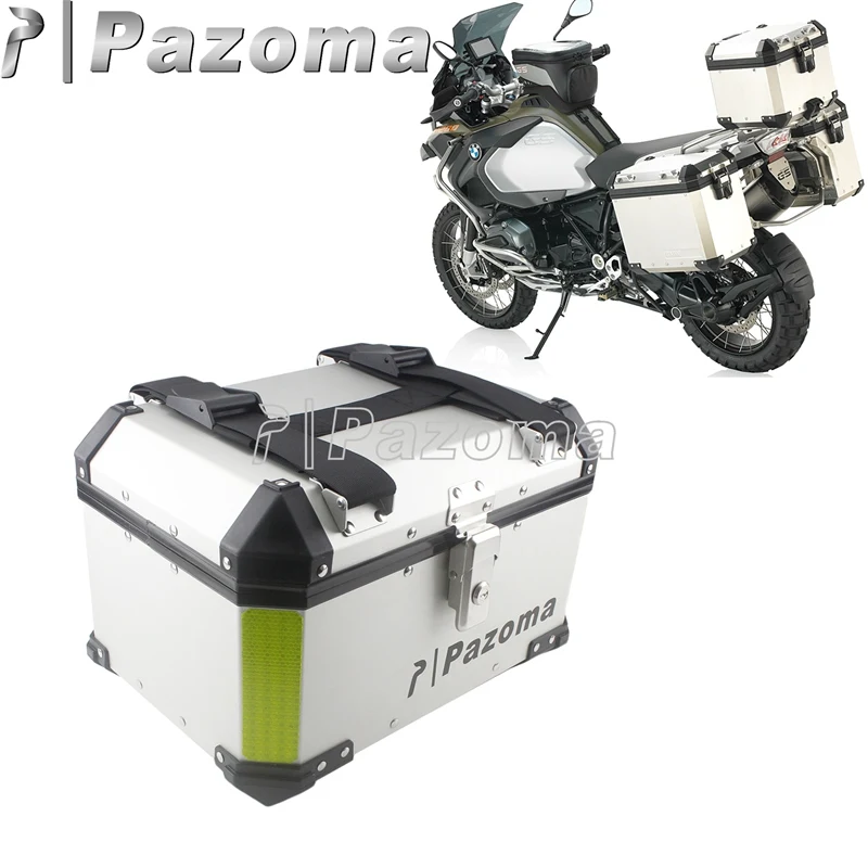 Для Honda Harley BMW Triumph мотоциклы Moto Серебристый Алюминиевый задний бокс верхний чехол