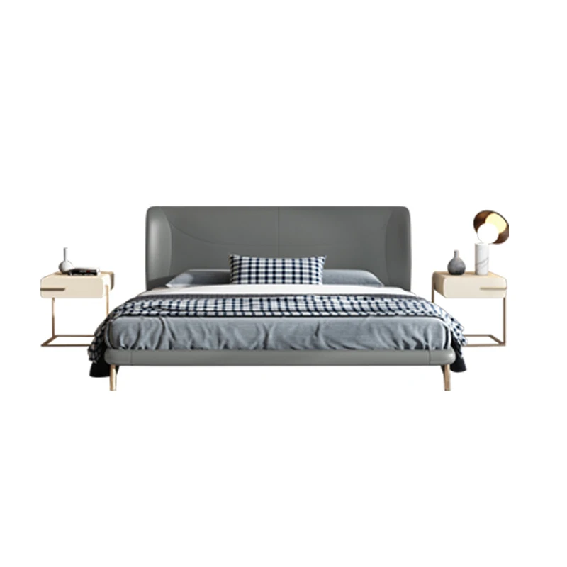 Italian light luxury solid wood double bed modern simple and simple senior grey master bedroom bed leather wedding bed
Italian light luxury solid wood double bed modern simple and simple senior grey master bedroom bed leather wedding bed