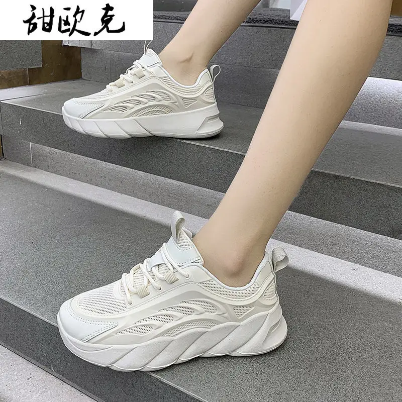 Women's Vulcanized Shoes 2021 Spring Fashion Platform Sneakers Lace-up Round Head Mesh Breathable Casual Shoes White Dad Shoes
Women's Vulcanized Shoes 2021 Spring Fashion Platform Sneakers Lace-up Round Head Mesh Breathable Casual Shoes White Dad Shoes